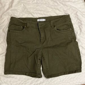 Long inseam mid rise shorts
